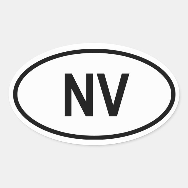 Nevada "NV" Oval Sticker (Front)