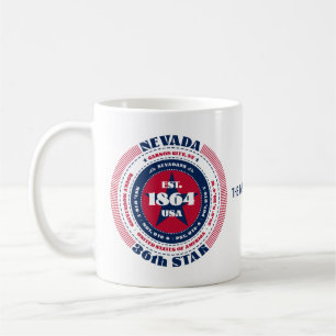 Nevada Patriotic Circular Monogram Mug