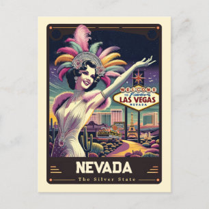 Nevada Patriotic Spirit Vintage Postcard