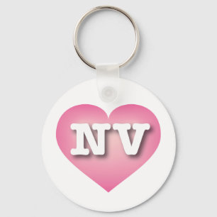 Nevada Pink Fade Heart - I love NV Keychain
