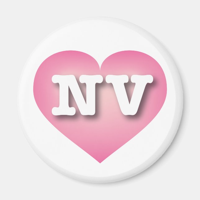 Nevada Pink Fade Heart - I love NV Magnet (Front)