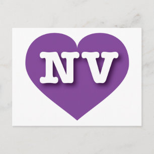 Nevada Purple Heart - I love NV Postcard