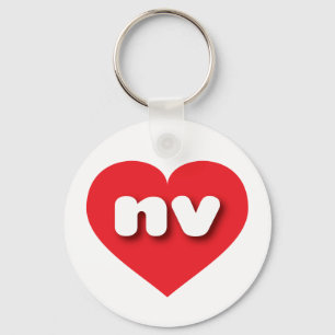 Nevada red heart - I love nv Keychain