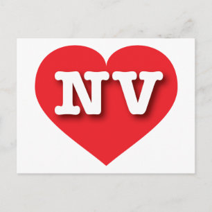 Nevada Red Heart - I love NV Postcard