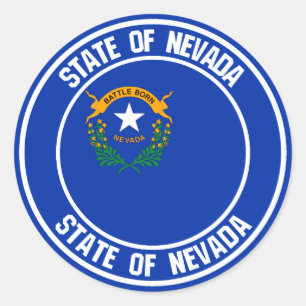 Nevada Round Emblem Classic Round Sticker