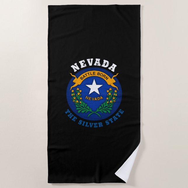 NEVADA SILVER STATE FLAG BEACH TOWEL (Front)