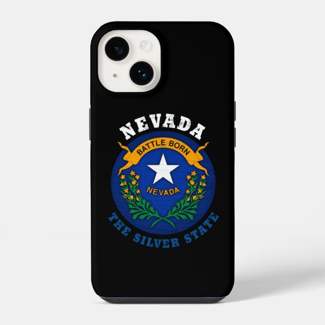 NEVADA SILVER STATE FLAG iPhone CASE (Back)