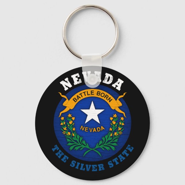 NEVADA SILVER STATE FLAG KEYCHAIN (Front)