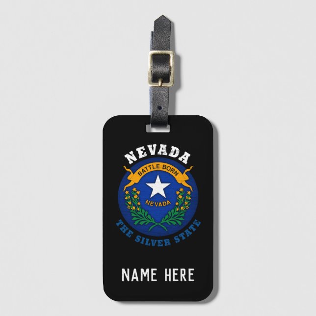 NEVADA SILVER STATE FLAG LUGGAGE TAG (Front Vertical)