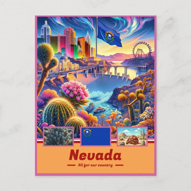 Nevada Splendour Iconic Landmarks Postcard (Front)