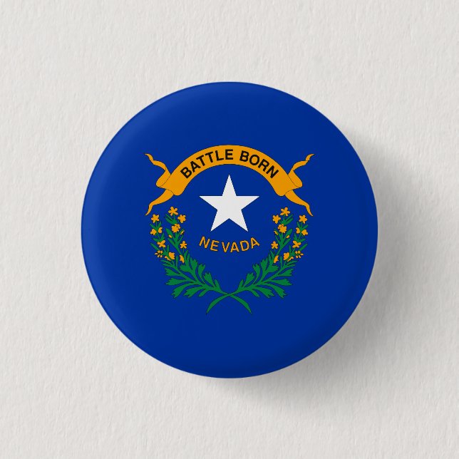 Nevada State Flag 1 Inch Round Button (Front)