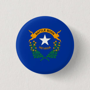 Nevada State Flag 1 Inch Round Button