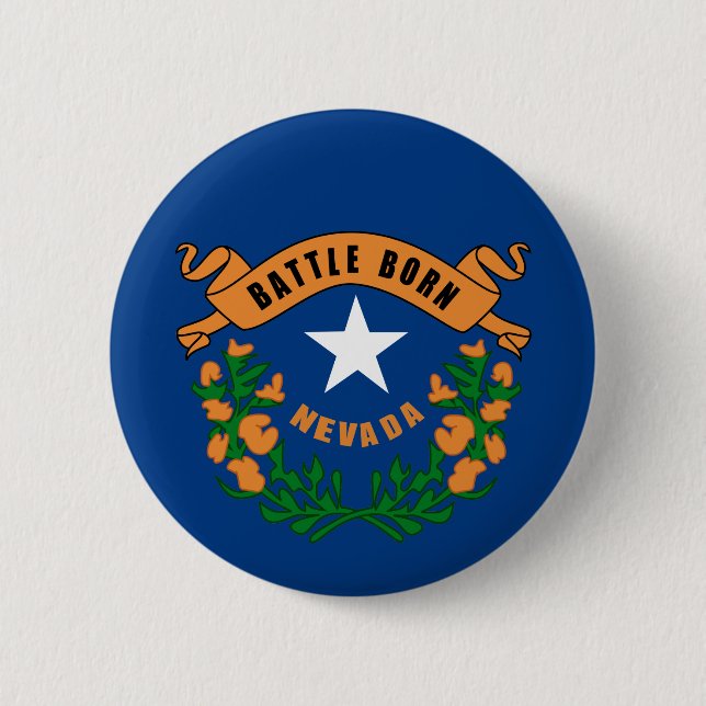 Nevada State Flag 2 Inch Round Button (Front)