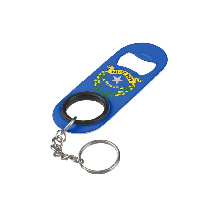 Nevada State Flag Design Mini Bottle Opener (Back Angled)