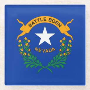Nevada State Flag Glass Coaster