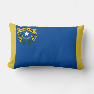 Nevada State Flag Print Patriotic Lumbar Pillow