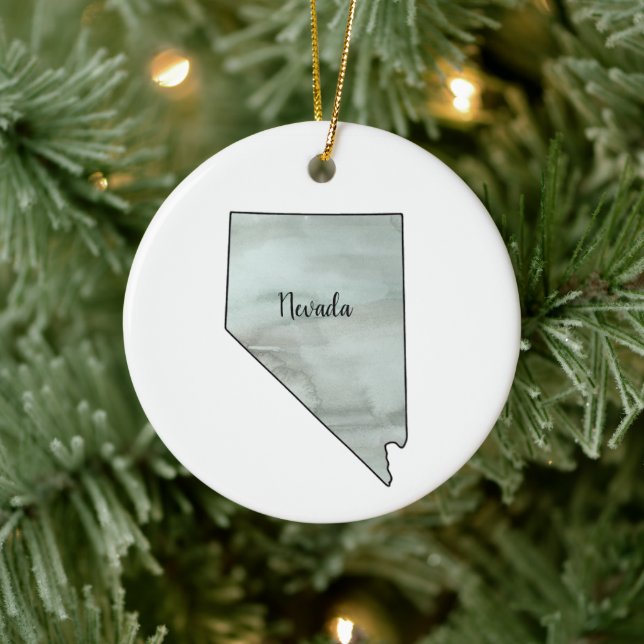 Nevada State Illustration Painting Ceramic Ornament (Tree)