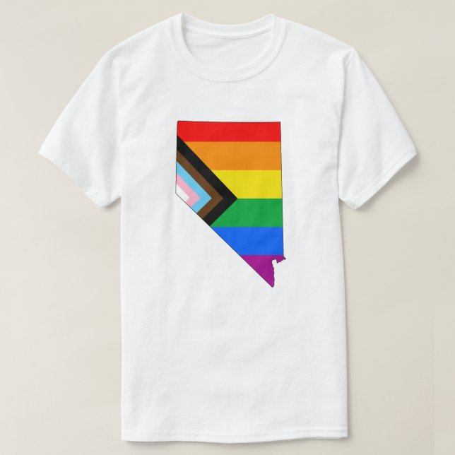 Nevada State Pride LGBTQ Progress Pride T-Shirt (Design Front)