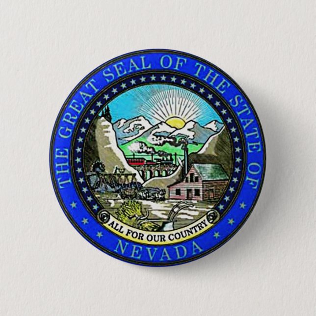 Nevada State Seal 2 Inch Round Button (Front)