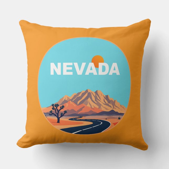 Nevada United States of America Throw Pillow (Front)
