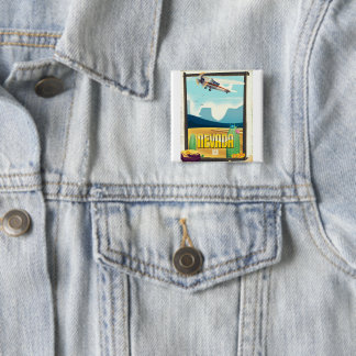 Nevada USA vintage style travel poster. 2 Inch Square Button