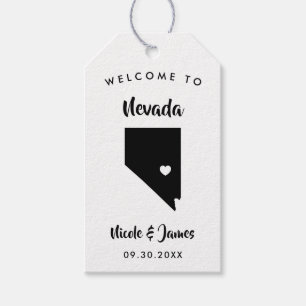 Nevada Wedding Welcome Bag Tags, Map Gift Tags