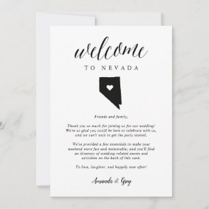 Nevada Wedding Welcome Letter & Itinerary
