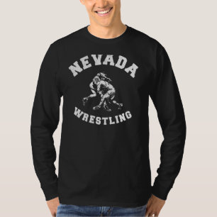 Nevada Wrestling 80s Distressed Retro Freestyle Wr T-Shirt