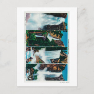 Nevada, Yosemite, Vernal, and Bridal Veil Falls Postcard