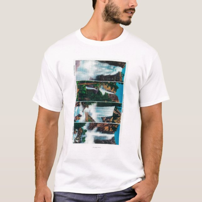 Nevada, Yosemite, Vernal, and Bridal Veil Falls T-Shirt (Front)