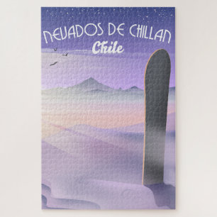 Nevados de Chillan, Chile Snowboarding poster. Jigsaw Puzzle