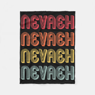 Nevaeh Gift Name Personalized Retro Vintage 80s 90 Fleece Blanket