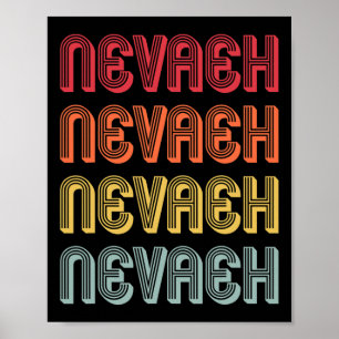 Nevaeh Gift Name Personalized Retro Vintage 80s 90 Poster