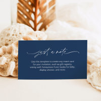 NEVE Juste une note Carte d'encart Navy Minimalist