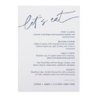 NEVE Marine Minimaliste Mariage Diner Carte Menu