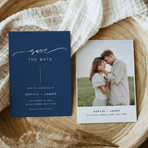 NEVE Modern Minimalist Wedding Save the Date Card