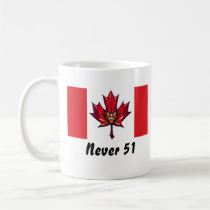 Never 51, Canada Canadian Flag, Angry Warrior Face Coffee Mug