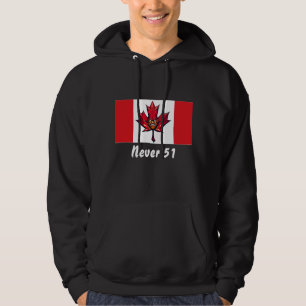 Never 51, Canada Canadian Flag, Angry Warrior Face Hoodie