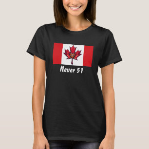 Never 51, Canada Canadian Flag, Angry Warrior Face T-Shirt