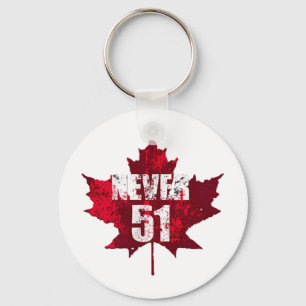 Never 51 Canada Maple Leaf Vintage Distressed Cana Keychain