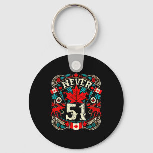 Never 51 Canada Maple Leaf Vintage Distressed Cana Keychain