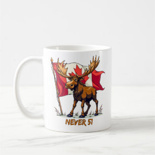 Never 51, Moose, Canada Canadian Flag Maple Leaf, Coffee Mug