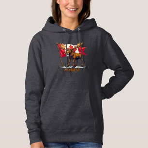 Never 51, Moose, Canada Canadian Flag Maple Leaf, Hoodie
