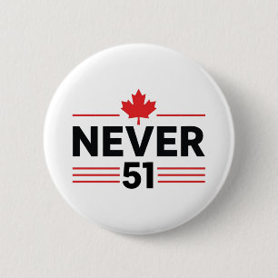 Never 51 State Canada Flag – Proud and Patriotic 2 Inch Round Button