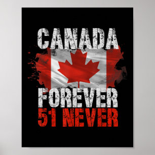 Never 51st State Canada Forever 51 Never Canada Vi Poster