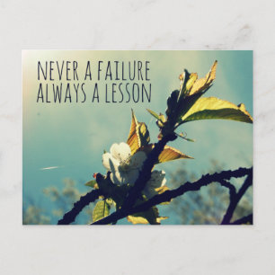 Never a failure always a lesson postcard