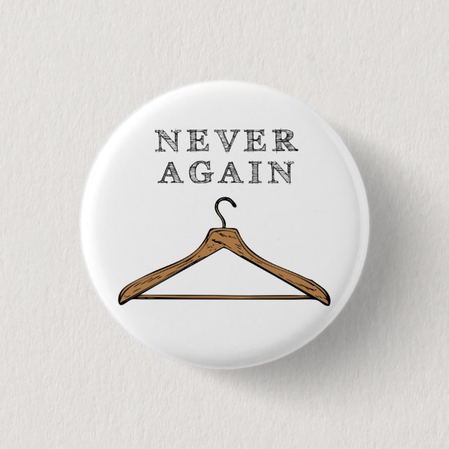 Never Again 1 Inch Round Button (Front)