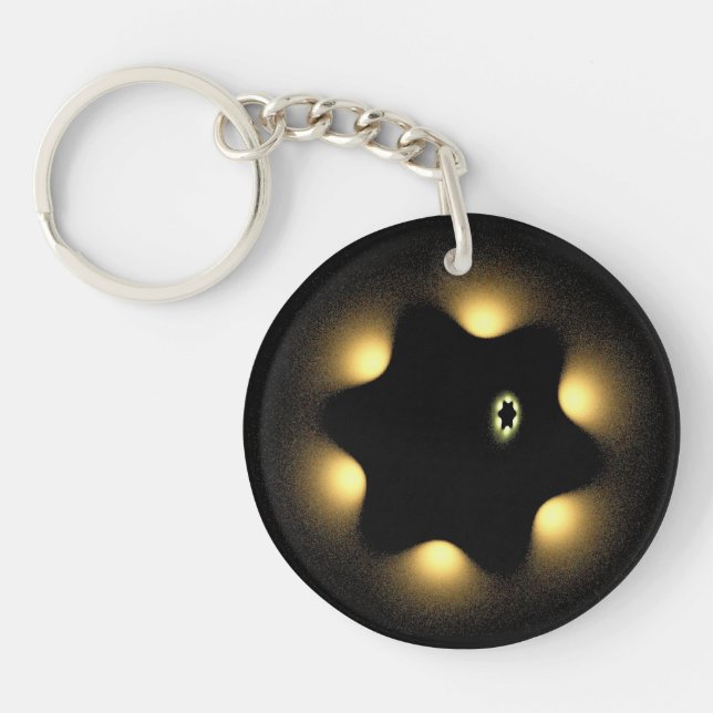 Never Again Fractal Star Of David Keychain (Front)