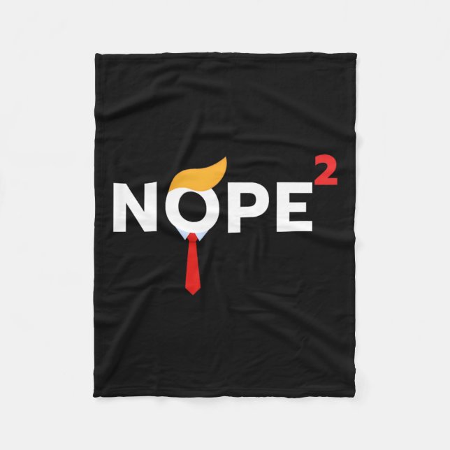 Never Again Funny Trump Wig Political Costume Demo Fleece Blanket (Front)