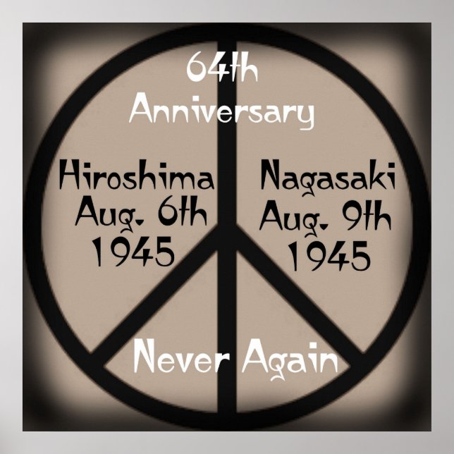 Never Again-Hiroshima/Nagasaki Anniversary Poster (Front)